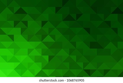 Light Green vector abstract polygonal background. Triangular geometric sample with gradient.  Brand-new design for your business.
