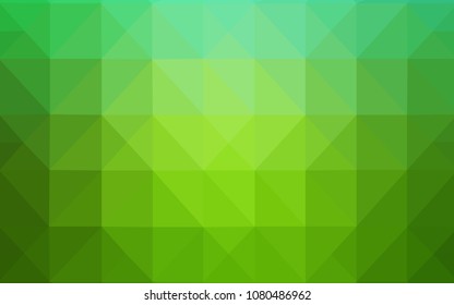 Light Green vector abstract polygonal template. Colorful illustration in polygonal style with gradient. A completely new design for your leaflet.