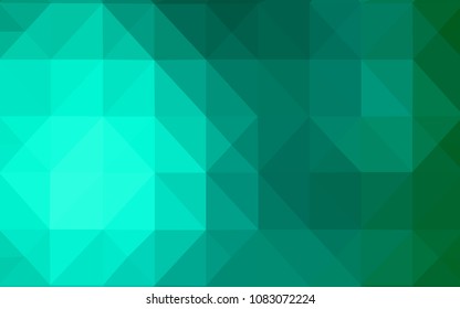 Light Green vector abstract polygonal pattern. Shining colorful illustration with triangles. Polygonal design for your web site.