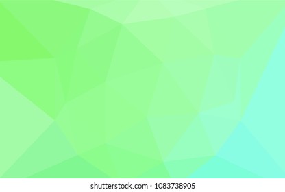 Light Green vector abstract polygonal background. Triangular geometric sample with gradient.  Brand new design for your business.