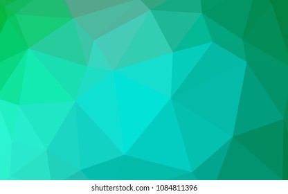 Light Green vector abstract polygonal template. Colorful abstract illustration with triangles. Brand new design for your business.