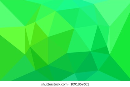 Light Green vector abstract polygonal template. Modern abstract illustration with triangles. A completely new design for your leaflet.