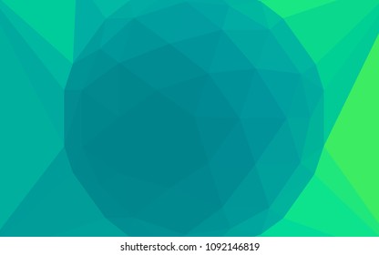 Light Green vector abstract polygonal background with a gem in a centre. Illustration in halftone style with triangles. A new texture for your web site.
