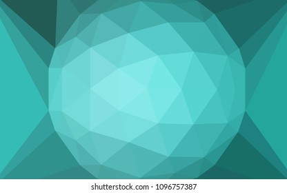 Light Green vector abstract polygonal pattern with a gem in a centre. Polygonal illustration, which consists of triangles. Brand new style for your business design.