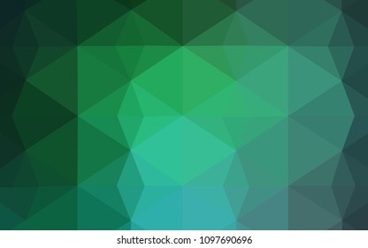 Light Green vector abstract polygonal pattern. Colorful illustration in polygonal style with gradient. Brand new style for your business design.