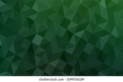 Light Green vector abstract polygonal pattern. Colorful illustration in polygonal style with gradient. Best triangular design for your business.