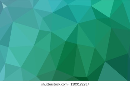 Light Green vector abstract polygonal template. Creative illustration in halftone style with gradient. That new template can be used for your brand book.