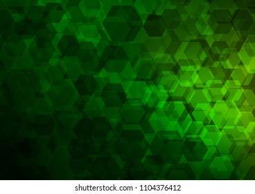 Light Green vector abstract polygonal background. Shining illustration, which consist of hexagons. The elegant pattern can be used as part of a brand book.