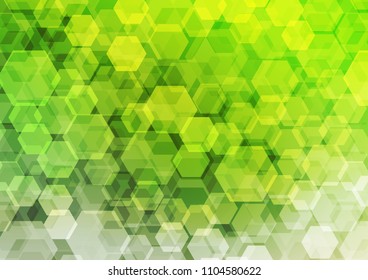 Light Green vector abstract polygonal background. hexagonal geometric sample with gradient.  A new texture for your design.