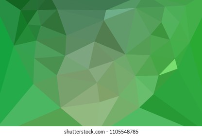 Light Green vector abstract polygonal pattern with a heart in a centre. Illustration in Origami style with gradient. Template for cell phone's backgrounds.