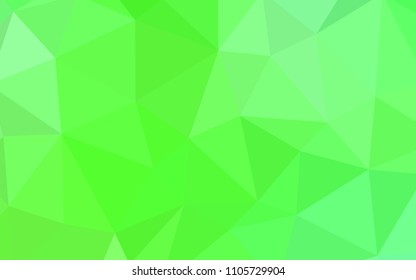 Light Green vector abstract polygonal template. Colorful abstract illustration with triangles. Triangular pattern for your design.