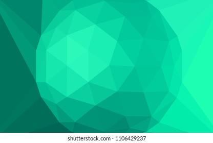Light Green vector abstract polygonal template with a gem in a centre. Illustration in abstract style with triangles. Template for cell phone's backgrounds.