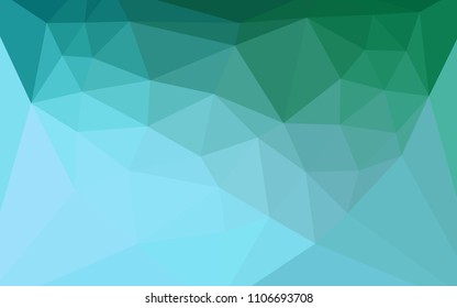 Light Green vector abstract polygonal background with a heart in a centre. Polygonal illustration, which consists of triangles. Pattern for a brand book's backdrop.