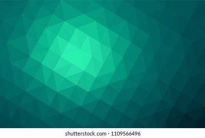 Light Green vector abstract polygonal pattern. Shining polygonal illustration, which consist of triangles. Template for cell phone's backgrounds.