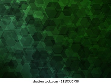 Light Green vector abstract polygonal background. hexagonal geometric sample with gradient.  The textured pattern can be used for background.