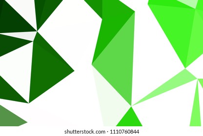 Light Green vector abstract polygonal background. Creative illustration in halftone style with triangles. Textured pattern for your backgrounds.
