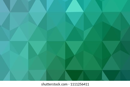 Light Green vector abstract polygonal template. Glitter abstract illustration with an elegant triangles. Polygonal design for your web site.