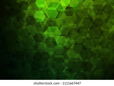 Light Green vector abstract polygonal pattern. Creative illustration in halftone style with gradient. The best hexagonal design for your business.
