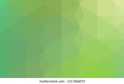 Light Green vector abstract polygonal template. Creative illustration in halftone style with triangles. Textured pattern can be used as a background.