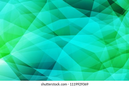 Light Green vector abstract polygonal background. Shining colorful illustration with triangles. Polygonal design for your web site.