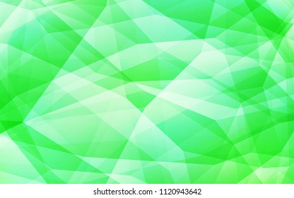 Light Green vector abstract polygonal pattern. Shining colorful illustration with triangles. Textured pattern for your backgrounds.