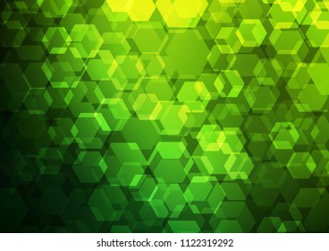 Light Green vector abstract polygonal template. Shining colored illustration in a Brand new style. The best hexagonal design for your business.