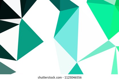 Light Green vector abstract polygonal template. Colorful illustration in polygonal style with gradient. Triangular pattern for your design.
