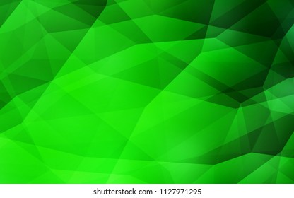 Light Green vector abstract polygonal template. Shining colorful illustration with triangles. New template for your brand book.