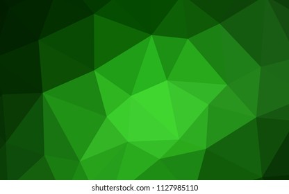 Light Green vector abstract polygonal background. Glitter abstract illustration with an elegant triangles. A completely new design for your leaflet.