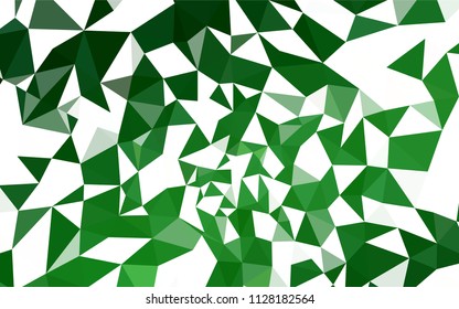 Light Green vector abstract polygonal template. Shining colorful illustration with triangles. Completely new template for your banner.