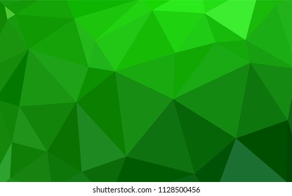 Light Green vector abstract polygonal template. Geometric illustration in Origami style with gradient.  A completely new design for your leaflet.