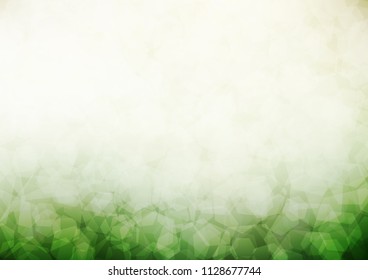 Light Green vector abstract polygonal template. Shining illustration, which consist of hexagons. The polygonal design can be used for your web site.