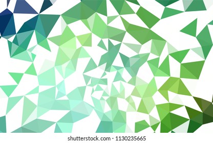 Light Green vector abstract polygonal pattern. Shining polygonal illustration, which consist of triangles. Triangular pattern for your design.