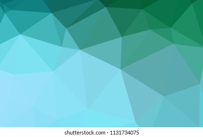 Light Green vector abstract polygonal template. Shining polygonal illustration, which consist of triangles. Brand new style for your business design.