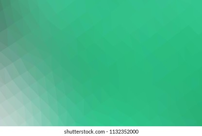 Light Green vector abstract polygonal cover. Triangular geometric sample with gradient.  The completely new template can be used for your brand book.
