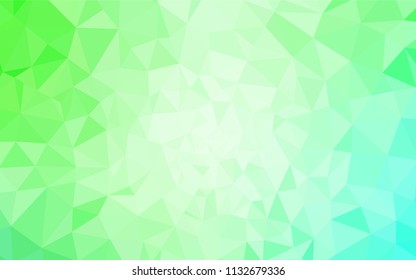 Light Green vector abstract polygonal background. Colorful abstract illustration with triangles. Triangular pattern for your design.