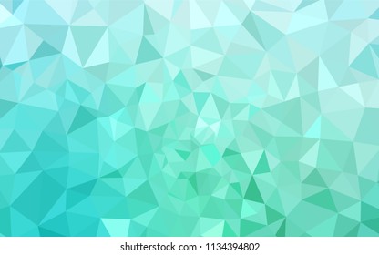 Light Green vector abstract polygonal background. Shining polygonal illustration, which consist of triangles. Polygonal design for your web site.