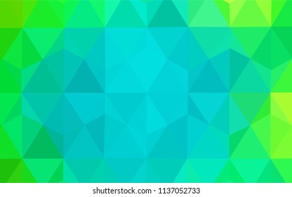 Light Green vector abstract polygonal pattern. Geometric illustration in Origami style with gradient.  Brand new design for your business.