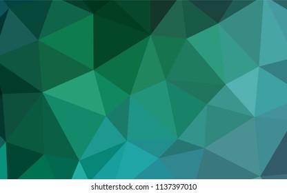 Light Green vector abstract polygonal background. Geometric illustration in Origami style with gradient.  Completely new template for your banner.