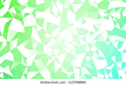 Light Green vector abstract polygonal pattern. Triangular geometric sample with gradient.  A completely new design for your leaflet.