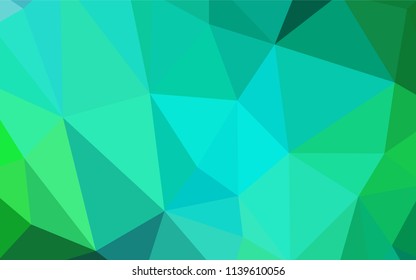 Light Green vector abstract polygonal pattern. Triangular geometric sample with gradient.  A new texture for your web site.