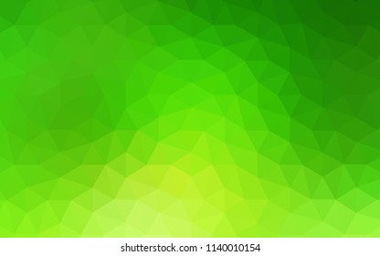 Light Green vector abstract polygonal template. Creative illustration in halftone style with triangles. A completely new design for your leaflet.