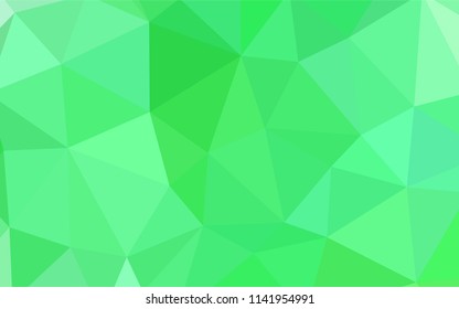 Light Green vector abstract polygonal background. Glitter abstract illustration with an elegant triangles. New template for your brand book.