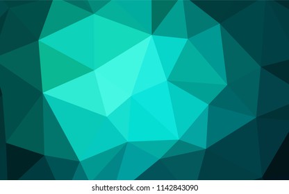Light Green vector abstract polygonal pattern. Shining colorful illustration with triangles. Brand new design for your business.