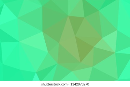 Light Green vector abstract polygonal pattern. Geometric illustration in Origami style with gradient.  Best triangular design for your business.