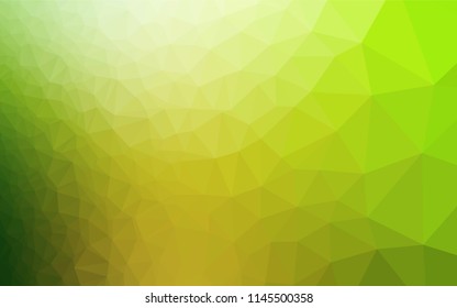 Light Green vector abstract polygonal texture. Creative illustration in halftone style with gradient. The best triangular design for your business.