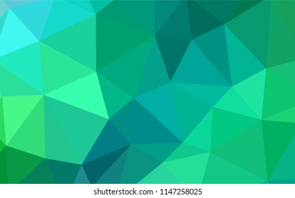 Light Green vector abstract polygonal pattern. Colorful abstract illustration with triangles. Polygonal design for your web site.