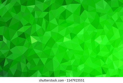 Light Green vector abstract polygonal template. Shining colorful illustration with triangles. A completely new design for your leaflet.