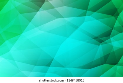 Light Green vector abstract polygonal pattern. Elegant bright polygonal illustration with gradient. Best triangular design for your business.
