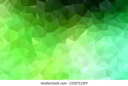 Light Green vector abstract polygonal template. Colorful abstract illustration with triangles. Brand new design for your business.